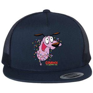 Courage The Cowardly Dog Christmas Lights Wrap Flat Bill Trucker Hat