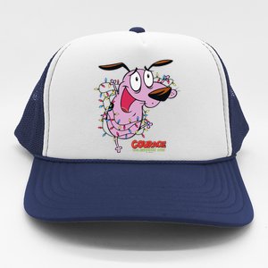 Courage The Cowardly Dog Christmas Lights Wrap Trucker Hat