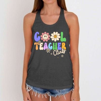 Cool Teacher Club Groovy Preschool Kindergarten Teacher Cool Gift Women's Knotted Racerback Tank