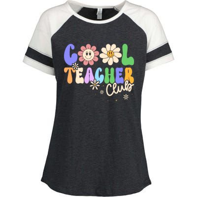 Cool Teacher Club Groovy Preschool Kindergarten Teacher Cool Gift Enza Ladies Jersey Colorblock Tee