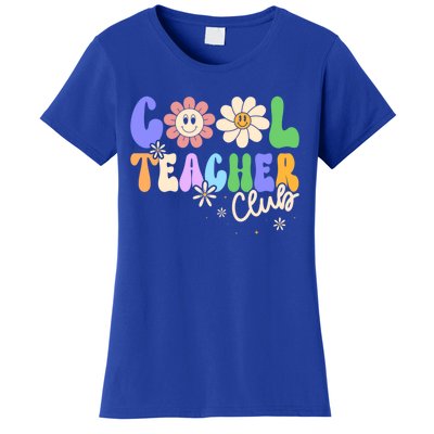 Cool Teacher Club Groovy Preschool Kindergarten Teacher Cool Gift Women's T-Shirt