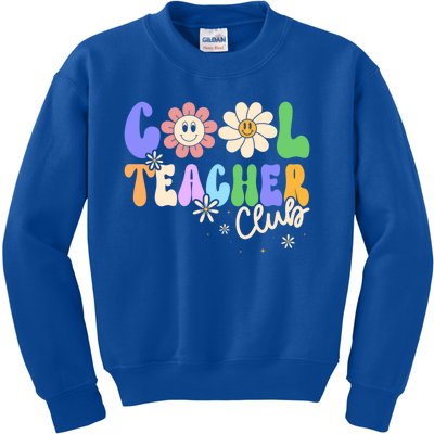 Cool Teacher Club Groovy Preschool Kindergarten Teacher Cool Gift Kids Sweatshirt