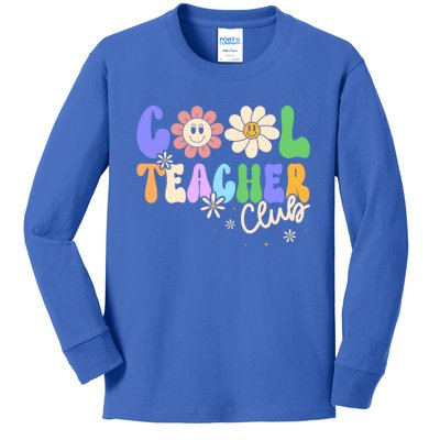 Cool Teacher Club Groovy Preschool Kindergarten Teacher Cool Gift Kids Long Sleeve Shirt