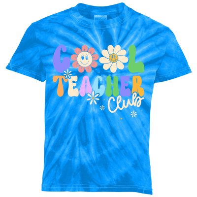 Cool Teacher Club Groovy Preschool Kindergarten Teacher Cool Gift Kids Tie-Dye T-Shirt