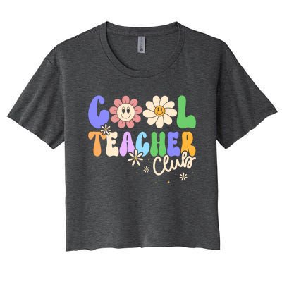 Cool Teacher Club Groovy Preschool Kindergarten Teacher Cool Gift Women's Crop Top Tee