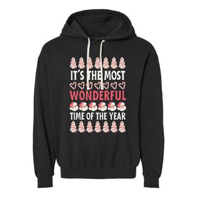 Christmas Tree Cake It’s The Most Wonderful Time Of The Year Garment-Dyed Fleece Hoodie