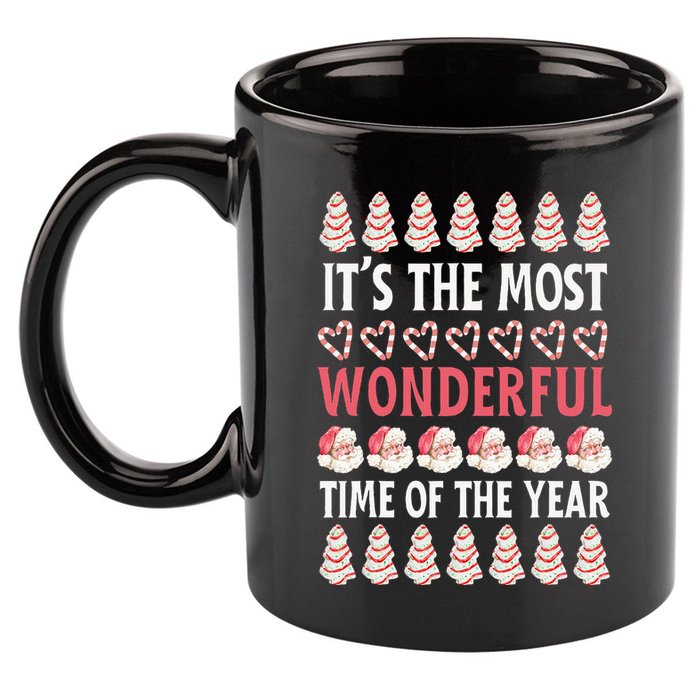 Christmas Tree Cake It’s The Most Wonderful Time Of The Year 11oz C Handle Ceramic Mug