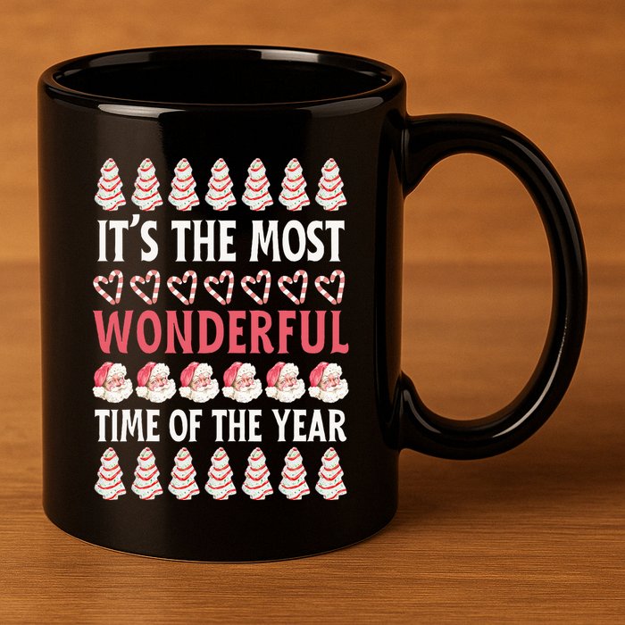 Christmas Tree Cake It’s The Most Wonderful Time Of The Year 11oz C Handle Ceramic Mug