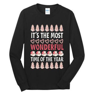 Christmas Tree Cake It’s The Most Wonderful Time Of The Year Tall Long Sleeve T-Shirt