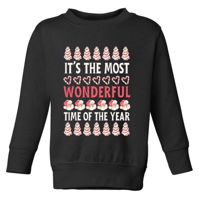 Christmas Tree Cake It’s The Most Wonderful Time Of The Year Toddler Sweatshirt