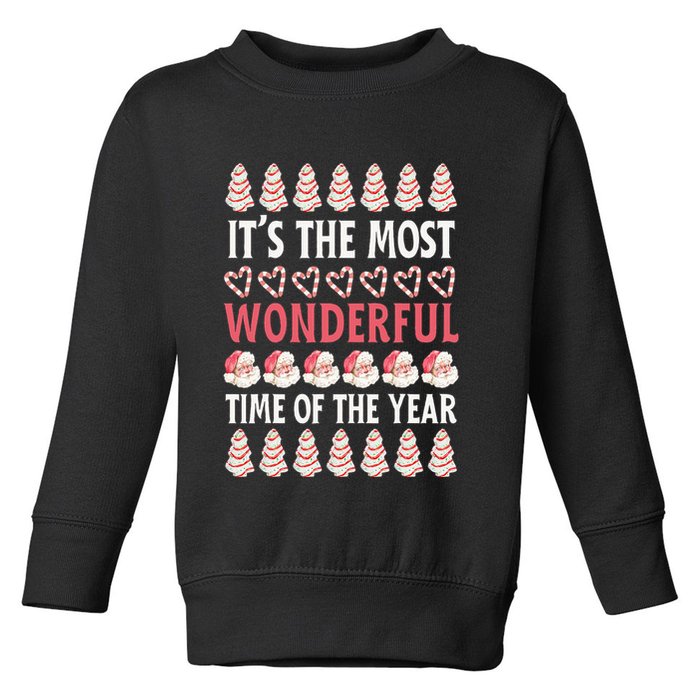 Christmas Tree Cake It’s The Most Wonderful Time Of The Year Toddler Sweatshirt