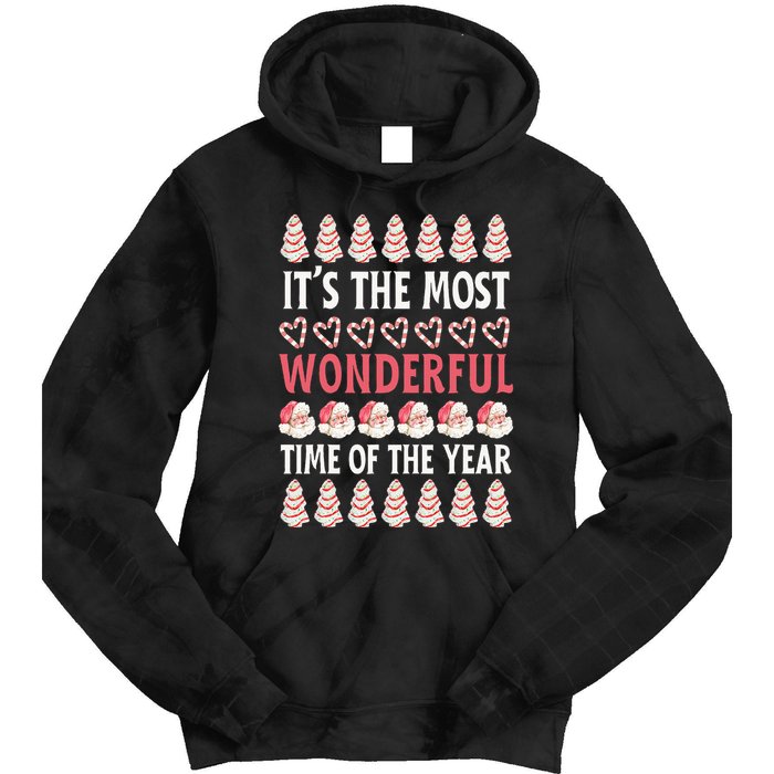 Christmas Tree Cake It’s The Most Wonderful Time Of The Year Tie Dye Hoodie