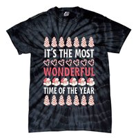 Christmas Tree Cake It’s The Most Wonderful Time Of The Year Tie-Dye T-Shirt