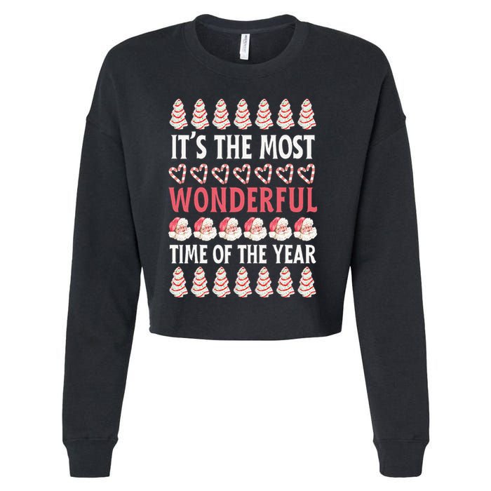 Christmas Tree Cake It’s The Most Wonderful Time Of The Year Cropped Pullover Crew