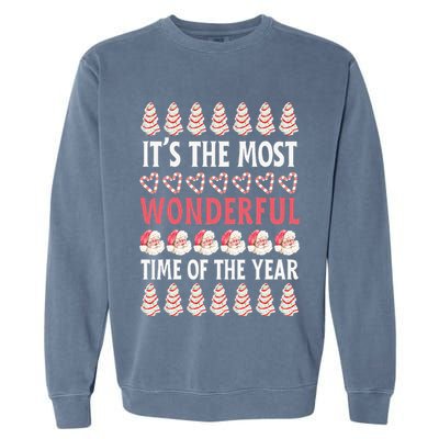 Christmas Tree Cake It’s The Most Wonderful Time Of The Year Garment-Dyed Sweatshirt