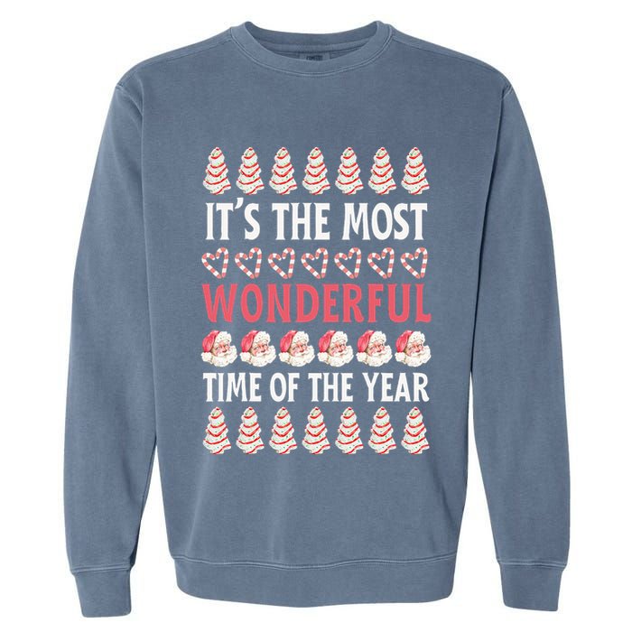 Christmas Tree Cake It’s The Most Wonderful Time Of The Year Garment-Dyed Sweatshirt