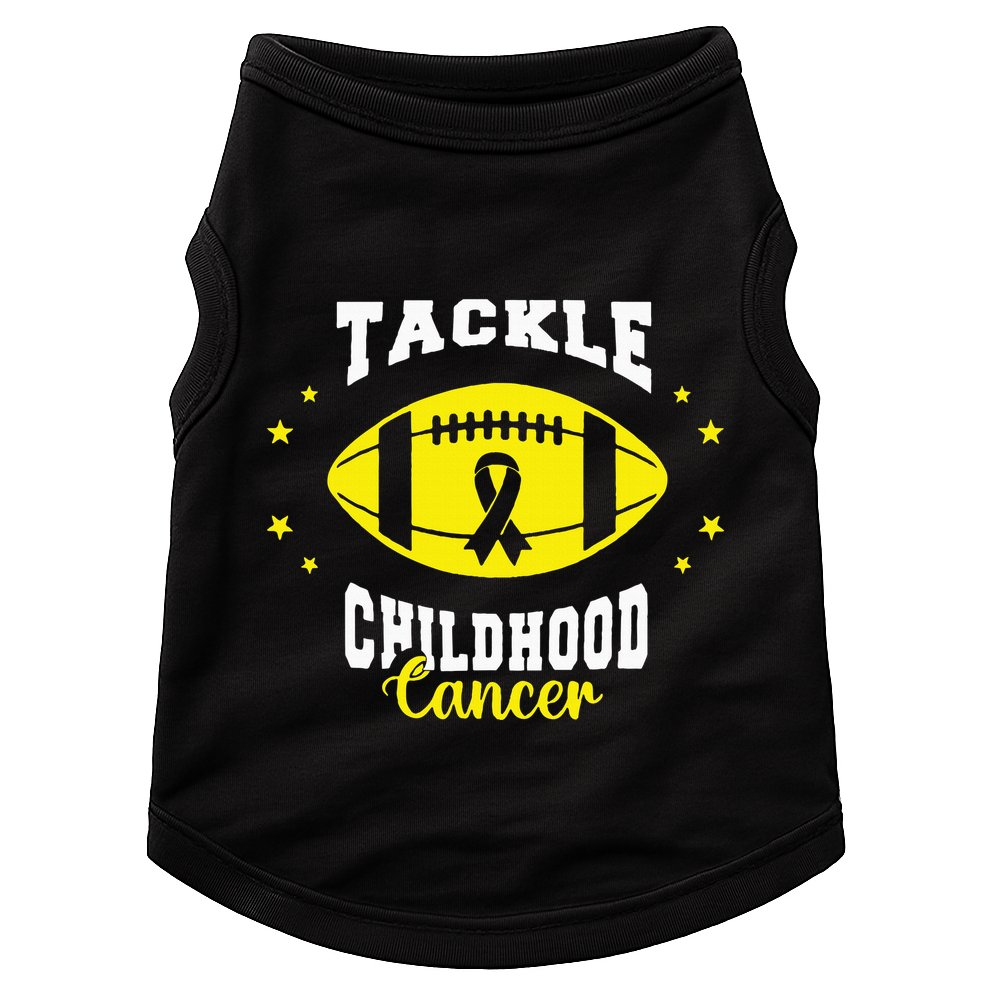 Childhood Tackle Childhood Cancer Awareness Football Gold Doggie Tank