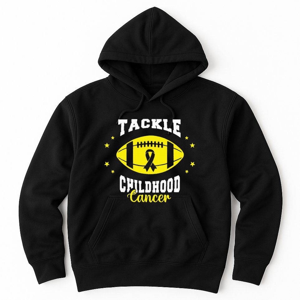 Childhood Tackle Childhood Cancer Awareness Football Gold Hoodie