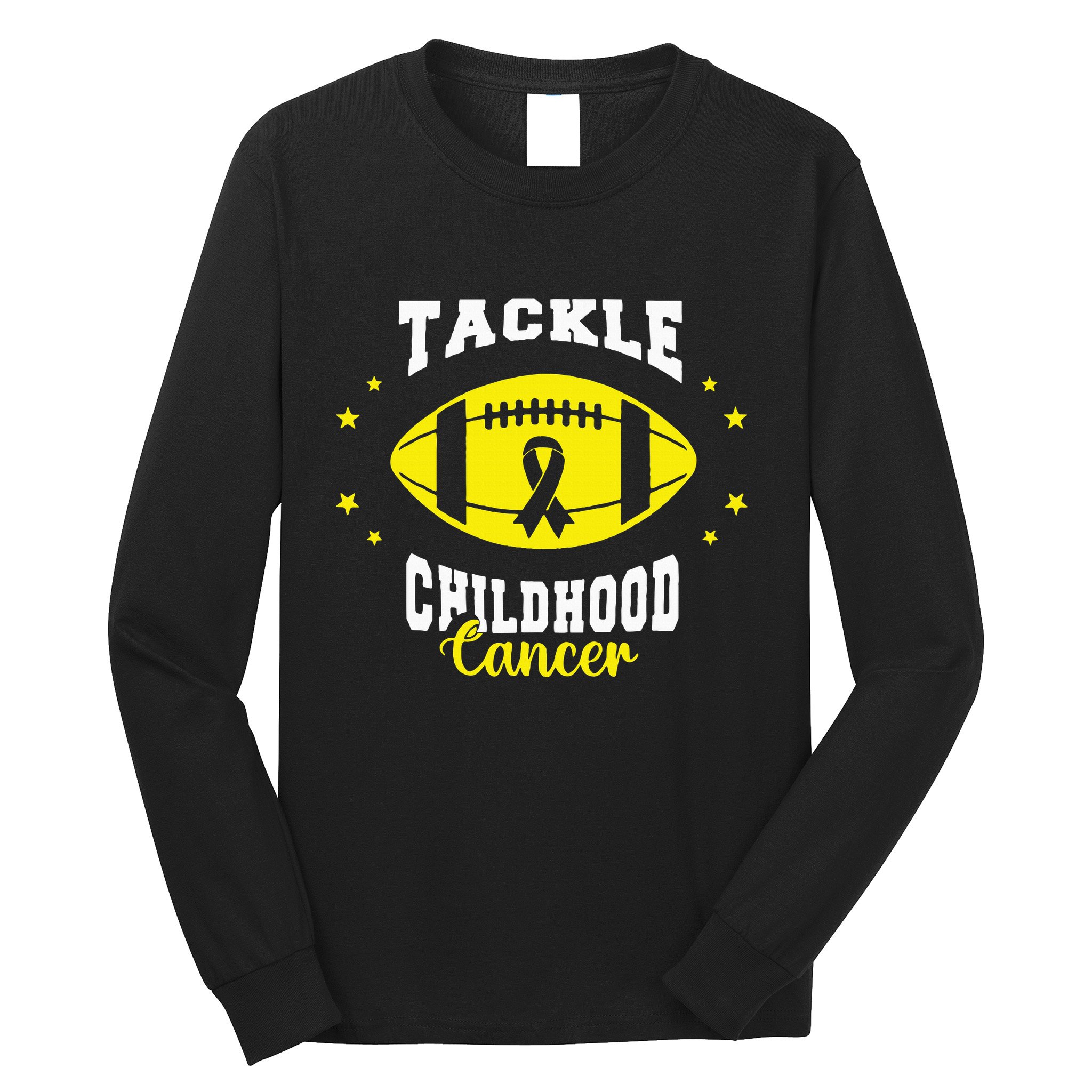 Childhood Tackle Childhood Cancer Awareness Football Gold Long Sleeve Shirt