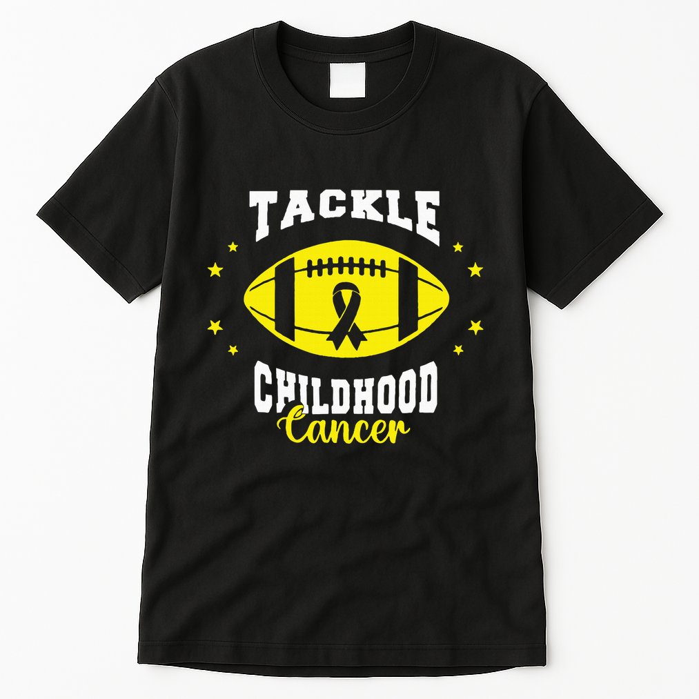 Childhood Tackle Childhood Cancer Awareness Football Gold Tall T-Shirt