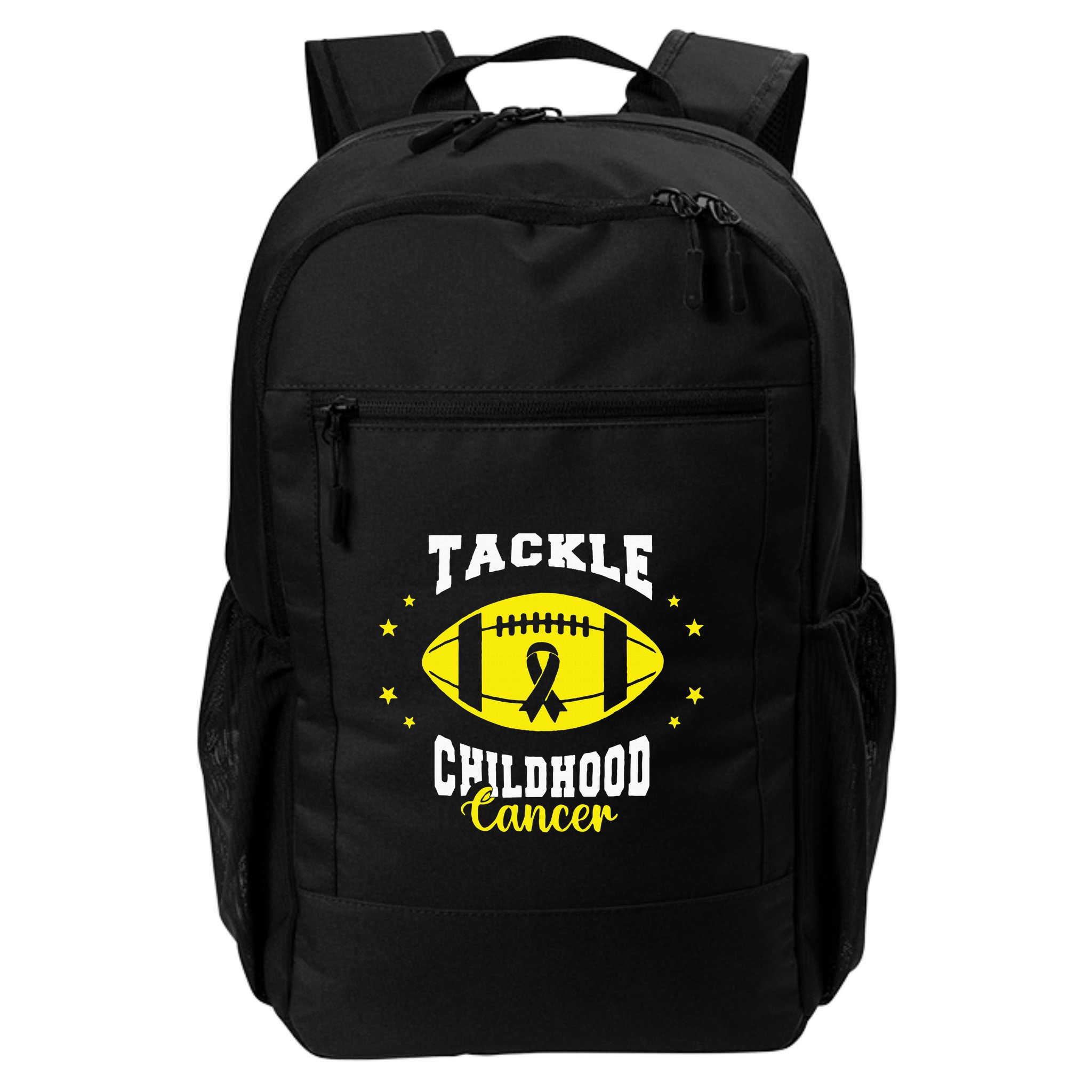 Childhood Tackle Childhood Cancer Awareness Football Gold Backpack