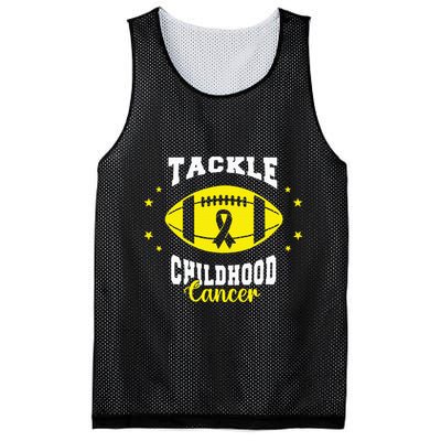 Childhood Tackle Childhood Cancer Awareness Football Gold Mesh Reversible Basketball Jersey Tank