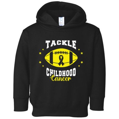 Childhood Tackle Childhood Cancer Awareness Football Gold Toddler Hoodie
