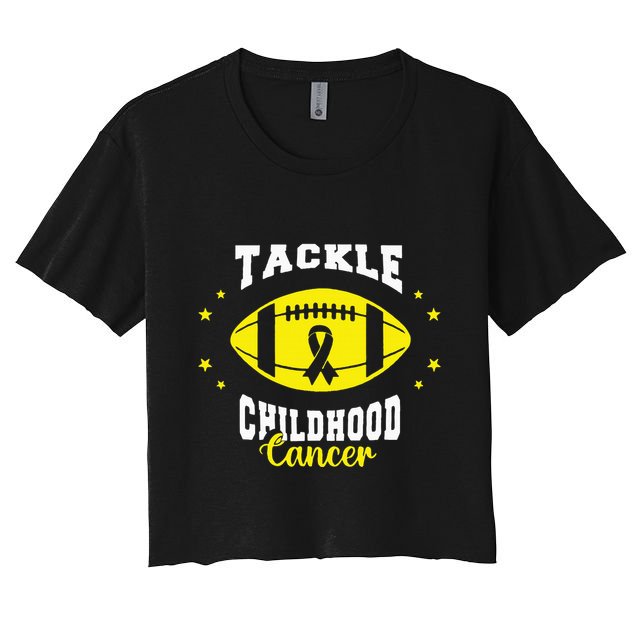 Childhood Tackle Childhood Cancer Awareness Football Gold Crop Top