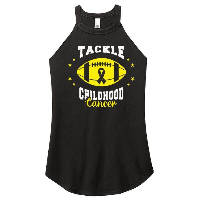 Childhood Tackle Childhood Cancer Awareness Football Gold Women’s Perfect Tri Rocker Tank