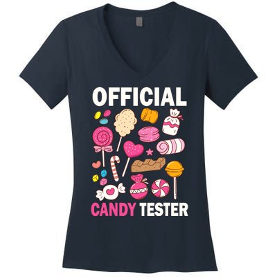 Candy Tester Cool Candy Lollipop Halloween Sweet Women's V-Neck T-Shirt