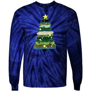 Christmas Trees Tie-Dye Long Sleeve Shirt