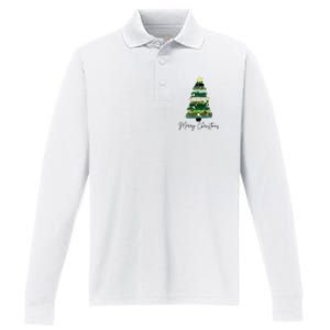 Christmas Trees Performance Long Sleeve Polo