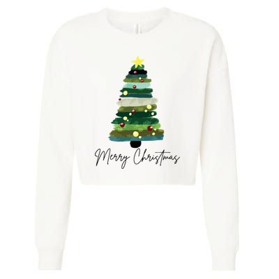 Christmas Trees Cropped Pullover Crew