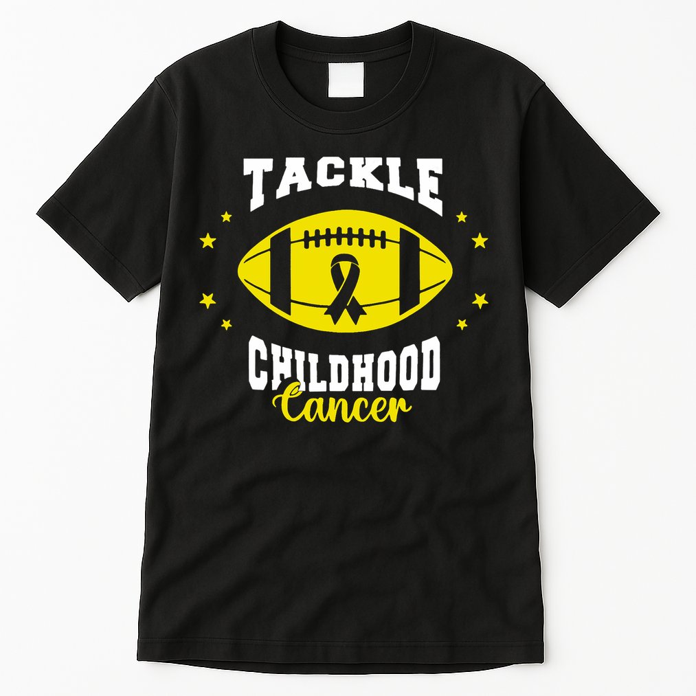 Childhood Tackle Childhood Cancer Awareness Football Gold Tall T-Shirt
