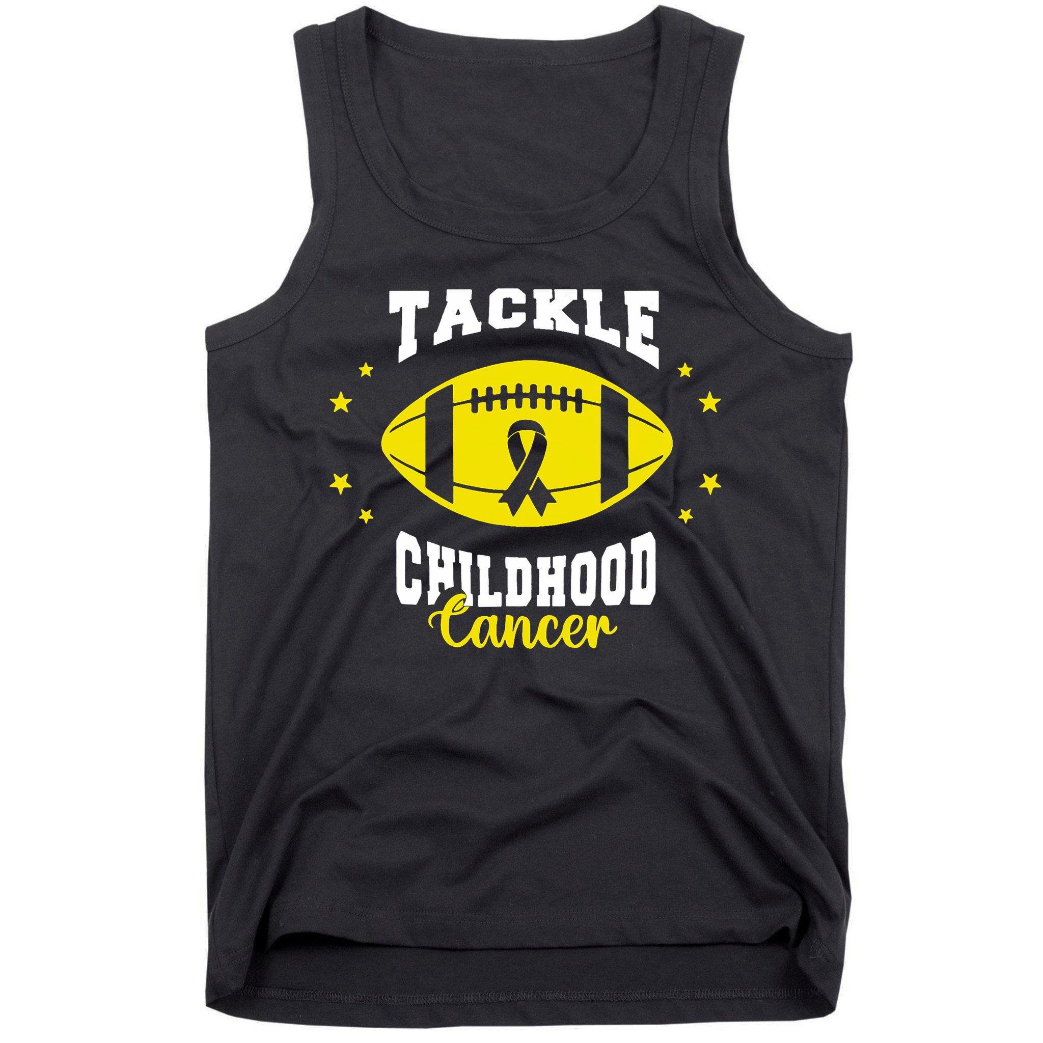 Childhood Tackle Childhood Cancer Awareness Football Gold Tank Top