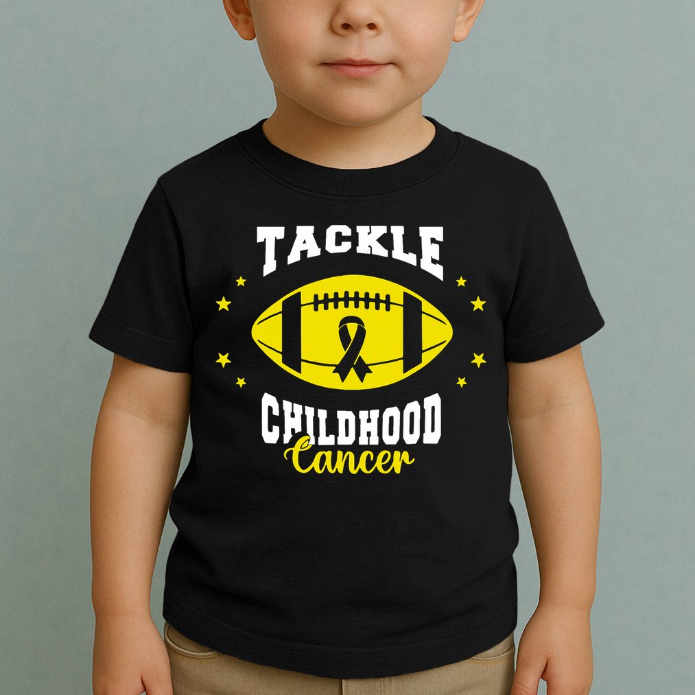 Childhood Tackle Childhood Cancer Awareness Football Gold Toddler T-Shirt