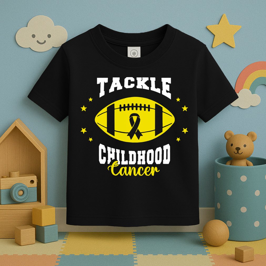 Childhood Tackle Childhood Cancer Awareness Football Gold Toddler T-Shirt