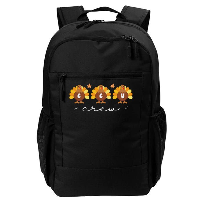 Cute Turkeys Ccu Crew Nurse Critical Care Unit Thanksgiving Daily Commute Backpack