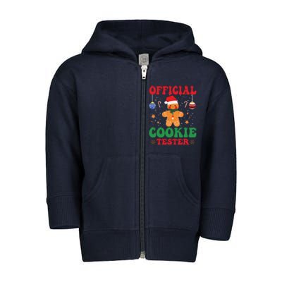 Cookie Tester Cute Gingerbread Christmas Baking Toddler Zip Fleece Hoodie