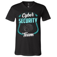 Cybersecurity Team Cyber Security Hacking Hack Hacker V-Neck T-Shirt
