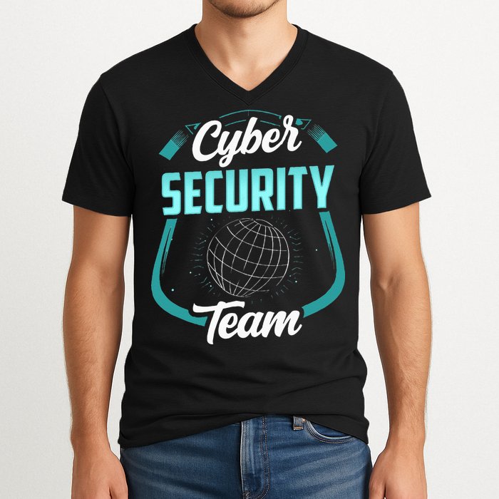 Cybersecurity Team Cyber Security Hacking Hack Hacker V-Neck T-Shirt