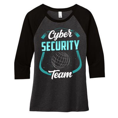 Cybersecurity Team Cyber Security Hacking Hack Hacker Women's Tri-Blend 3/4-Sleeve Raglan Shirt