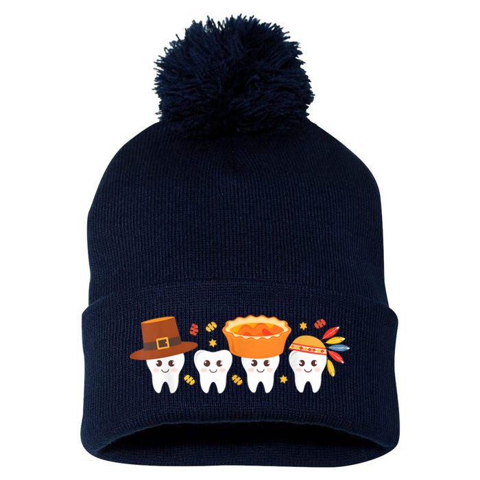 Cute Teeth Pom Pom 12in Knit Beanie