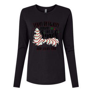 Christmas Tree Cake Torn Between Look Like A Snack Eat One Gift Womens Cotton Relaxed Long Sleeve T-Shirt