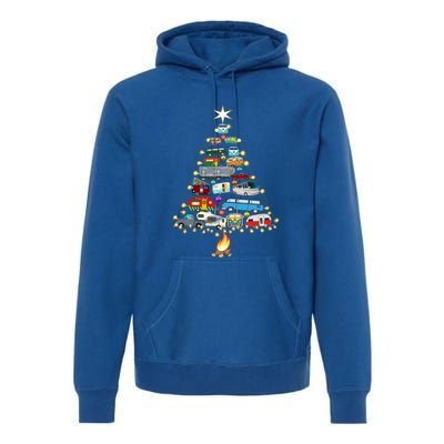 Christmas Tree Camper Vehicles Camping Rving Trailers Gift Premium Hoodie