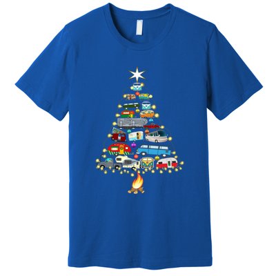 Christmas Tree Camper Vehicles Camping Rving Trailers Gift Premium T-Shirt