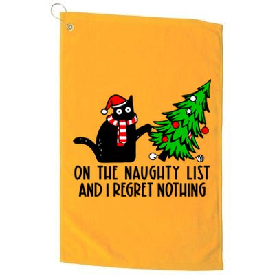 Christmas Tree Cat On The Naughty List And I Regret Nothing Gift Platinum Collection Golf Towel