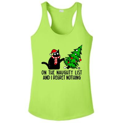 Christmas Tree Cat On The Naughty List And I Regret Nothing Gift Ladies PosiCharge Competitor Racerback Tank