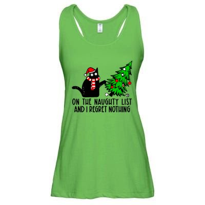 Christmas Tree Cat On The Naughty List And I Regret Nothing Gift Ladies Essential Flowy Tank