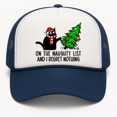 Christmas Tree Cat On The Naughty List And I Regret Nothing Gift Trucker Hat